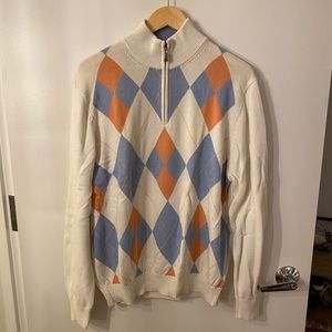 Men’s Brooks Brothers Argyle 1/4 Zip Sweater